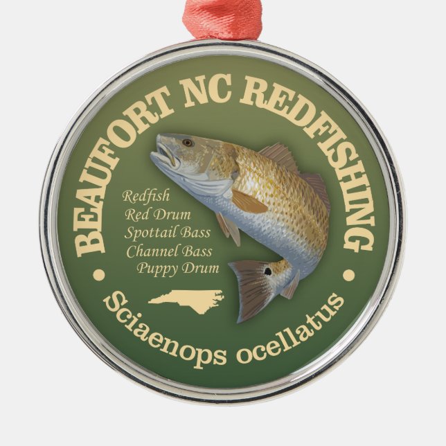 Beaufort NC (redfish) Metal Ornament (Front)