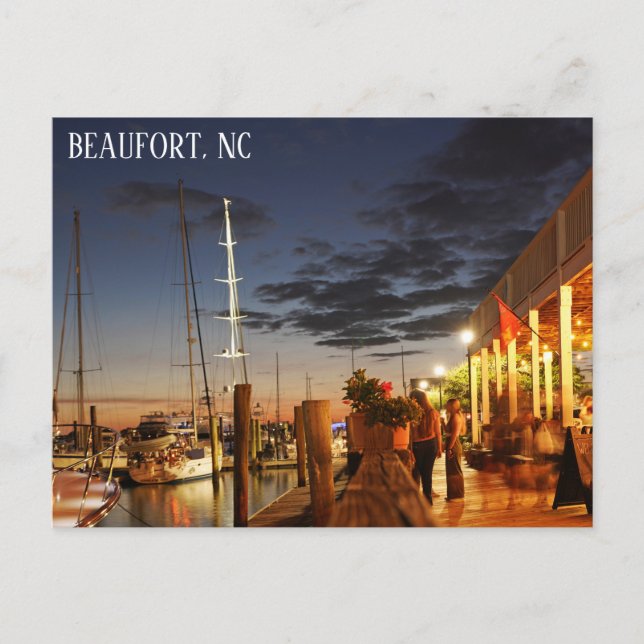 Beaufort North Carolina Waterfront Travel Postcard (Front)