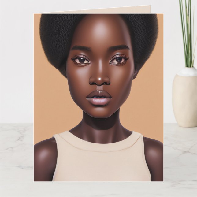 BEAUITFUL BLACK GIRL WOMAN BIRTHDAY CARDS (Front)