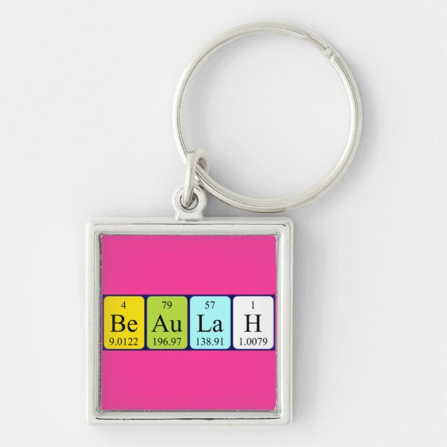 Beaulah periodic table name keyring (Front)