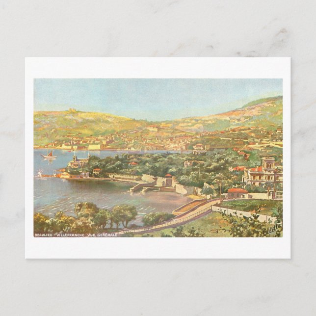 Beaulieu-Villefranche France Vintage Postcard (Front)