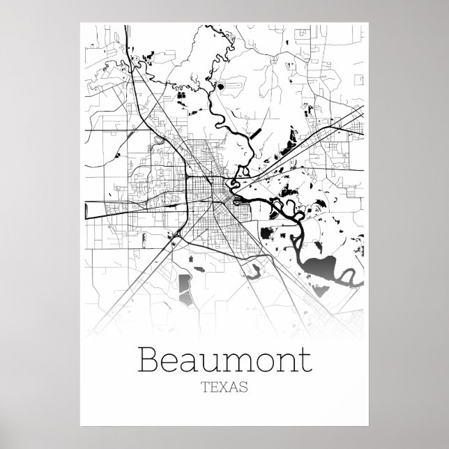 Beaumont Map - Texas - City Map Poster (Front)