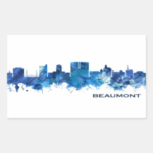 Beaumont Texas Skyline Blue Sticker