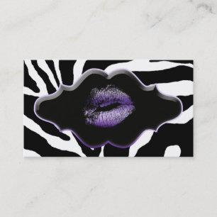 Beauté Carte de visite Animal Zebra Purple Lips