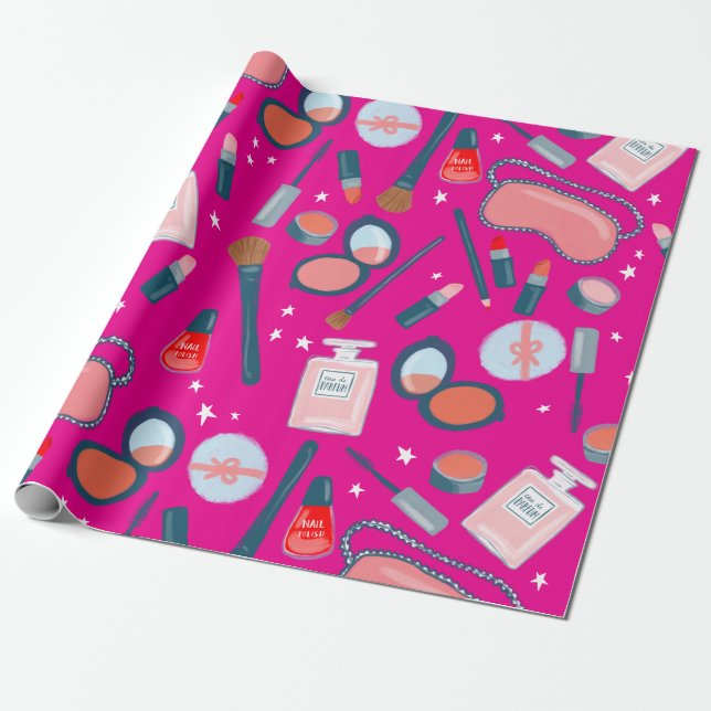 Beauté cosmétique motif emballage cadeau rose (Déroulé)