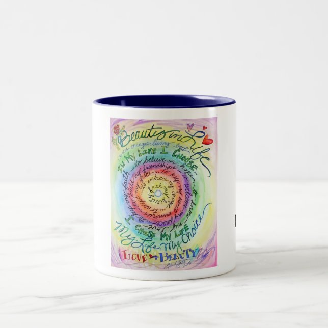 Beauté dans la vie arrondie Rainbow Mug (Centre)