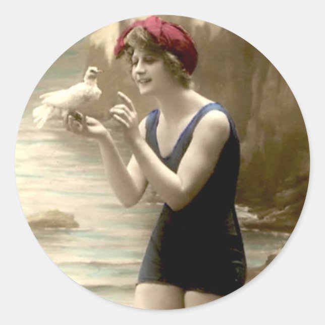 Beauté de bain vintage - Stickers (Devant)