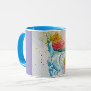 Beauté de l'Unicorne Watercolor art féminin Mug