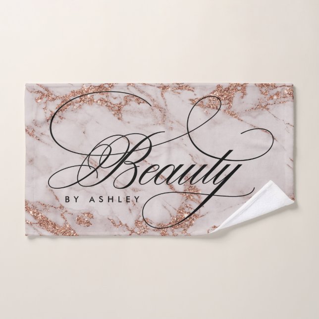 Beauté de marbre d'or Rose (Serviette à main)