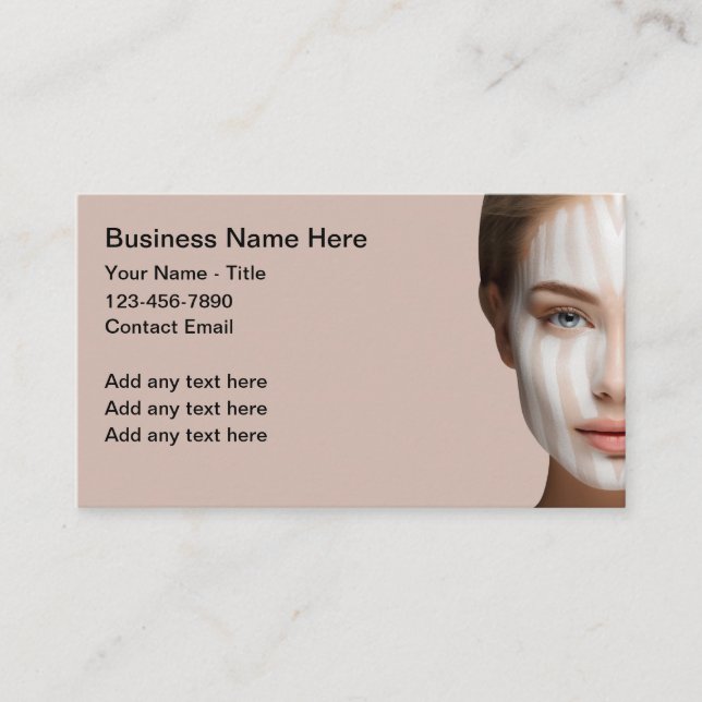 Beauté Et Dermatologie Thème Cartes D'Affaires (Devant)
