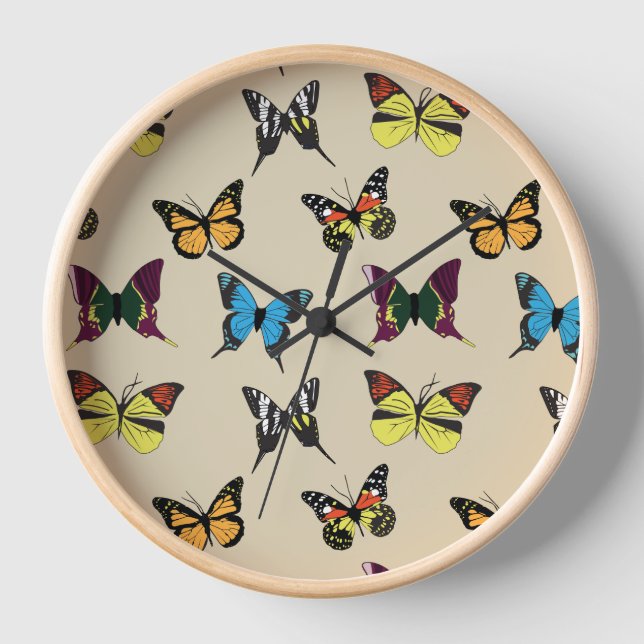 Beauté et horloge murale papillon (Recto)