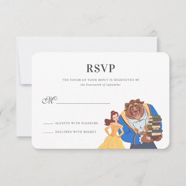 Beauté et la Beast Fairytale Wedding RSVP (Devant)