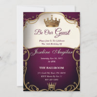 Beauté et la bête Pourcentage Sweet 16 Invitation
