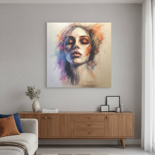 Beauté éthérée : Art en toile expressif