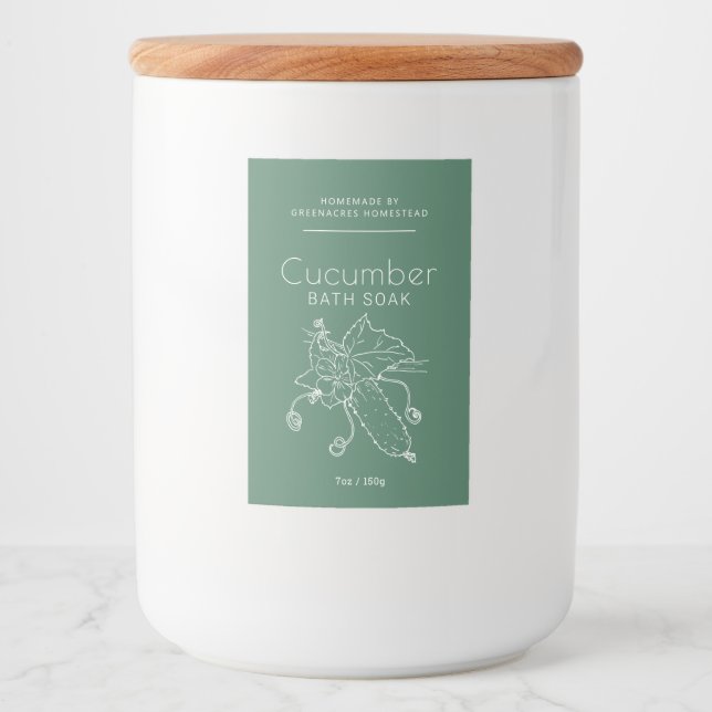 Beauté étiquette Concombre logo art vert blanc (Devant)