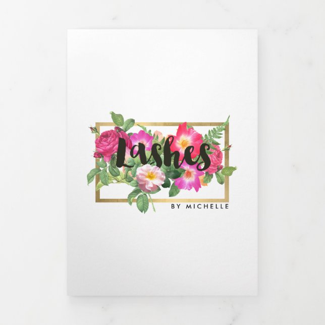 Beauté Florales Lash Extensions Brochure blanche (Page de couverture)