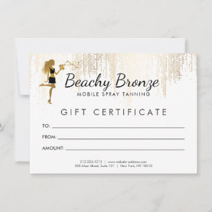 Beauté Girl Or Bronze Pluie Motif Carte cadeau