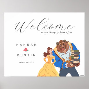 Beauté & la bête Mariage Affiche de bienvenue