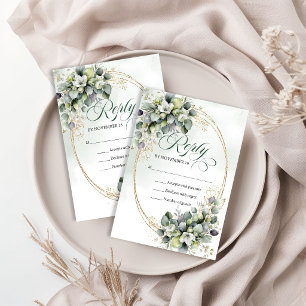 Beauté Naturelle Carte de Réponse de Mariage Eucal
