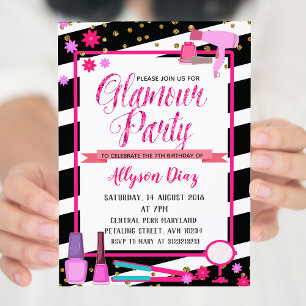 Beauté Queen Glamor Party Anniversaire Invitation