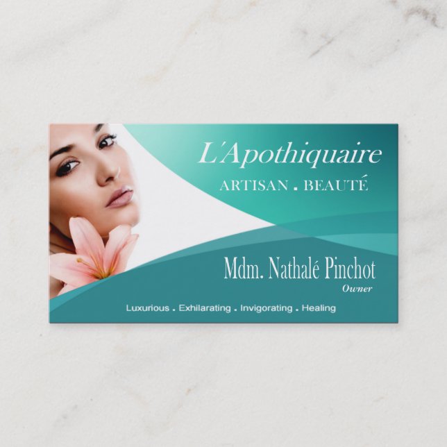 Beauté Salon Day Spa Massage Therapy Aromatherapy Business Card (Front)