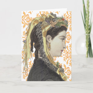 Beauté victorienne - carte de voeux - motif de