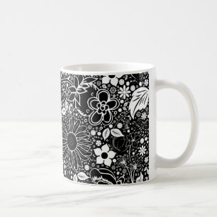 Beautés botaniques Noir et blanc Café Mug