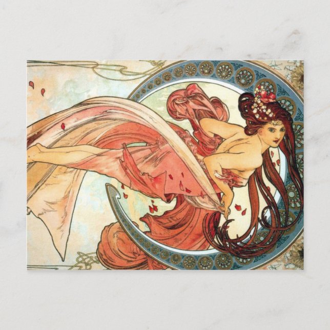 Beautful moon goddess in Red postcard (Front)