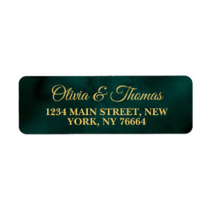 Beautiant Elegant Dark Green Gold Adresse de retou