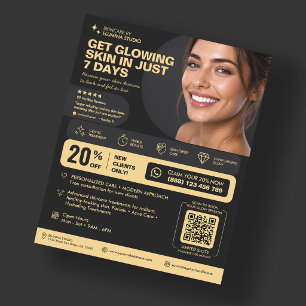 Beautician Aesthetician Cosmetologist Elegant Blac Flyer