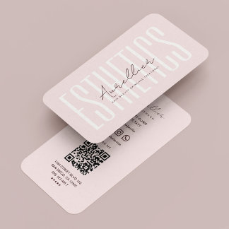 Beautician Aesthetician Elegant Pink Aesthetic Business Card