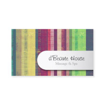 Beautician Business Card Butterfly Stripes