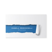 Beautician Business Card Ripped Paper