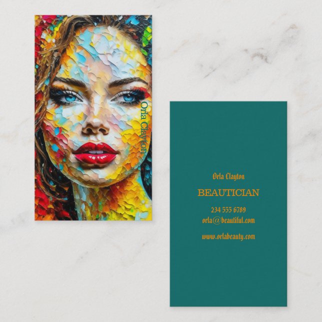 Beautician business card. Stunning image. Business Card (Front/Back)