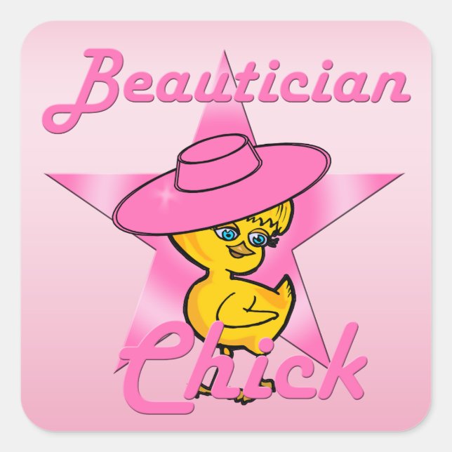 Beautician Chick #8 Square Sticker (Front)