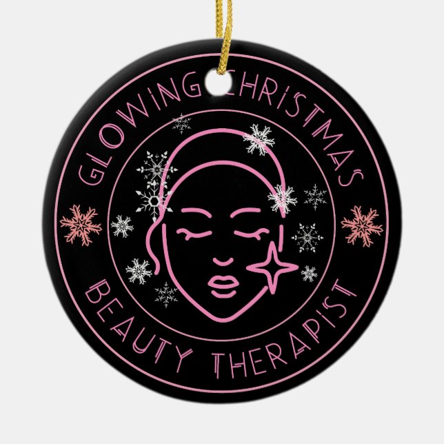Beautician Christmas Gift Beauty Salon Ceramic Ornament (Front)
