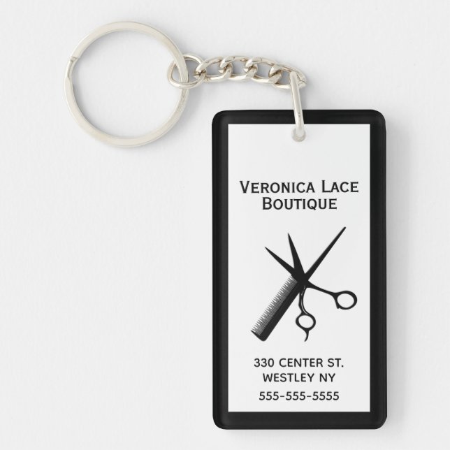 Beautician Crisp White   Keychain (Front)