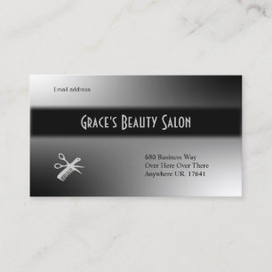 Beautician Design Black and White Business Card