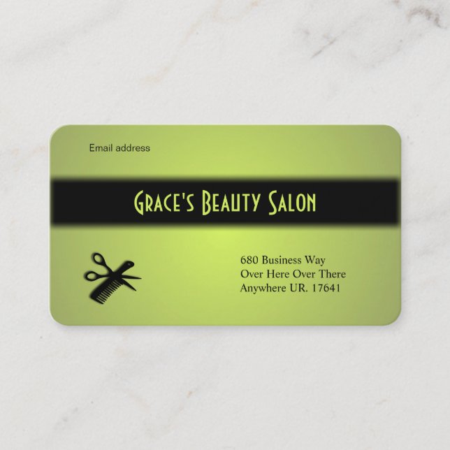 Beautician Design Lemon Lime Business Card (Front)