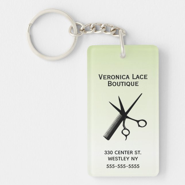 Beautician Design Light Green Keychain (Front)