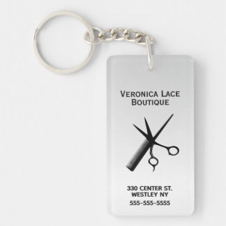 Beautician Design Light Silver Keychain