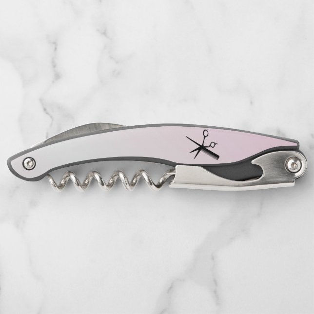 Beautician Design Pink Corkscrew (Back)