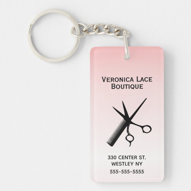 Beautician Design Pink Keychain (Front)