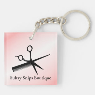 Beautician Design Pink Personal with Name Keychain