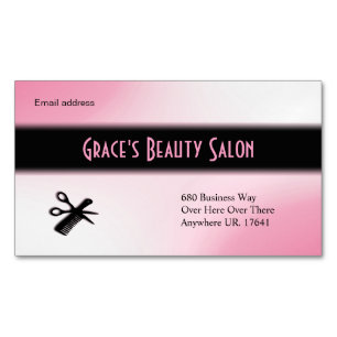 Beautician Pink Magnetic Business Card