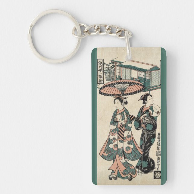 Beauties from Fukagawa. Triptych Keychain (Front)