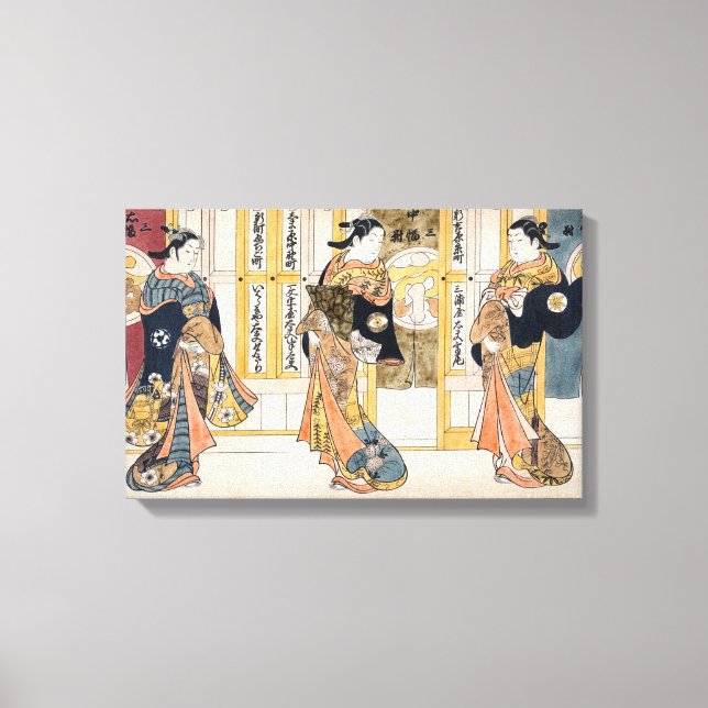 Beauties of the three capitals triptych canvas print (Front)