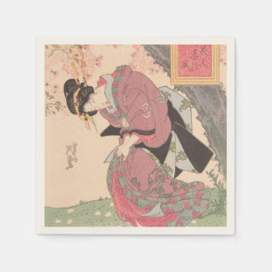 Beauties under Cherry Blossoms Vintage Ukiyo-e Napkin