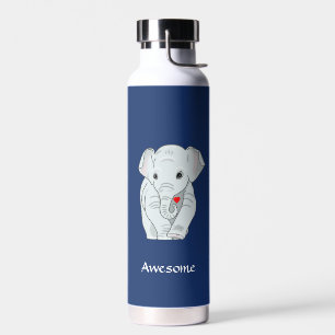 Beautifil Elephant on Blue Water Bottle