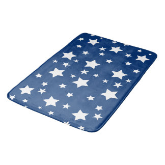 Beautifuf blue bathroom mat with stars